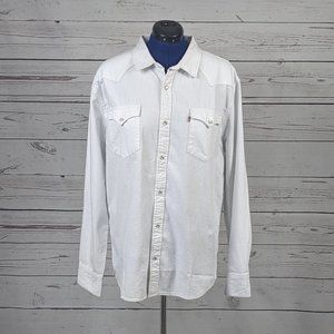 Levi's Men's Standard Barstow Denim Western, White